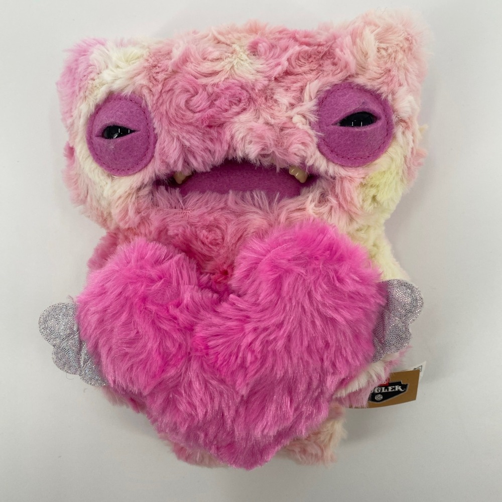 Zuru Fuggler Plush Monster 8 in Pink Cream Love Heart Wings Teeth Valentines